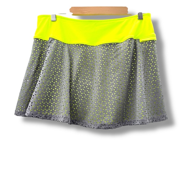 Slazenger Neon Yellow Gray Golf Set‎ Women’s Size Medium Sleeveless Polo Skort - Picture 3 of 14